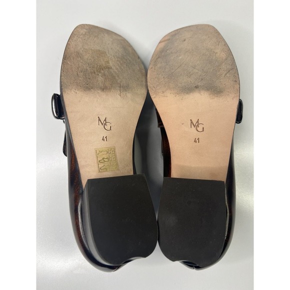 M.Gemi Scuola Loafer Brown Patina Leather Buckle Square Toe Low Heel Women's 41 - Picture 8 of 16